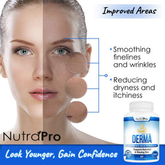 NutraPro Dermal Repair label close-up emphasizing phytoceramides and alpha lipoic acid.