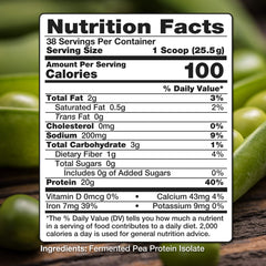 Nutrasumma pea protein powder scoop highlights 20g protein per serving