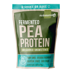 Nutrasumma pea protein powder unflavored bag shows smooth mixability for shakes