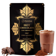 Nutrataste mushroom hot chocolate cup promotes calm evenings with rich cocoa flavor.