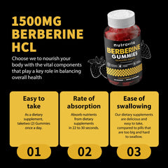 Nutravita Berberine Gummies organic berberine label visible for transparency