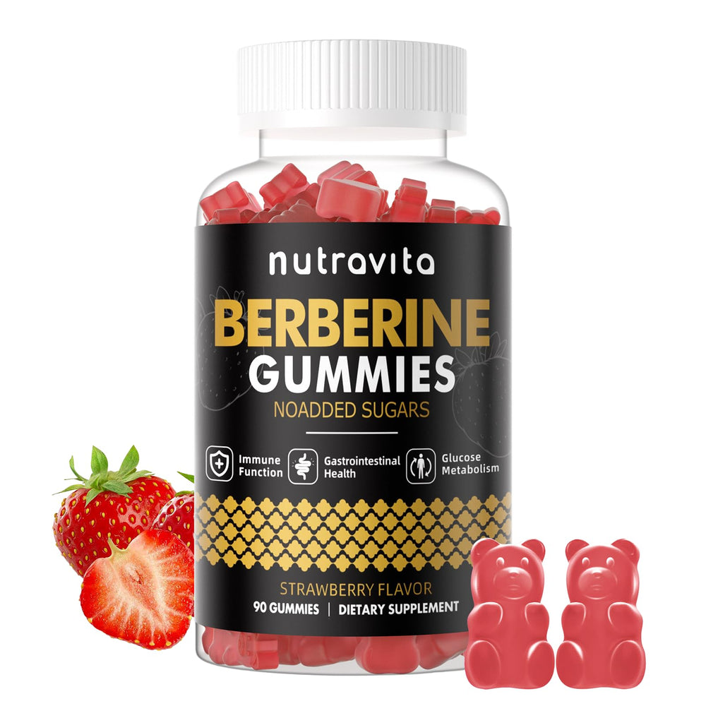 Nutravita Berberine Gummies strawberry flavor bottle for daily immune support