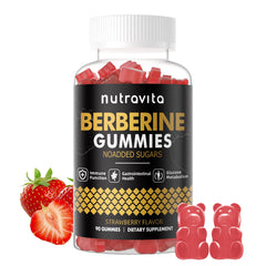 Nutravita Berberine Gummies strawberry flavor bottle for daily immune support