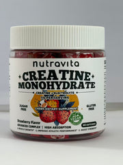 NutraVita Creatine Monohydrate Chews bottle for convenient pre-workout energy.