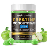 Nutravita Creatine Monohydrate Gummies apple flavor bottle, inviting for daily use and training touchpoints