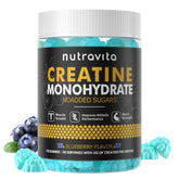 Nutravita Creatine Monohydrate Gummies blueberry bottle for daily energy