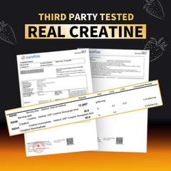 Nutravita Creatine Monohydrate Gummies bottle back shows ingredients and vegan formula.