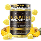 Nutravita Creatine Monohydrate Gummies bottle front for convenient daily use.