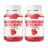 Nutravita Magnesium Glycinate Gummies raspberry bottle for daily calm and focus.