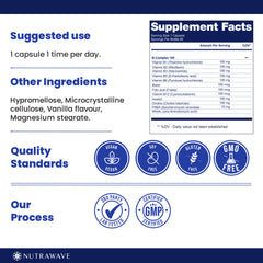 Nutra Wave Vitamin B Complex day-use pack for on-the-go vitality.