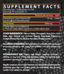 Pouring Nutrex Liquid Carnitine 3000 shows quick absorption for rapid fueling.