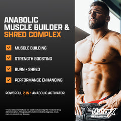 Nutrex Research Anabol Ripped bottle back detailing ingredients and shredding support