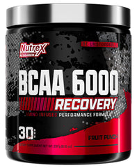 Nutrex Research BCAA Powder 6000 scoop for precise post-workout recovery support.