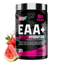 Nutrex Research EAA Hydration bottle front boosts hydration during workouts.