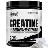 Nutrex Research micronized creatine monohydrate powder in a jar for smooth mixing.