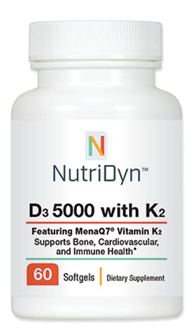 Nutri-Dyn D3 5000 with K2 softgel pack for immune support and bone health