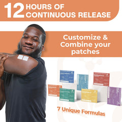 Nutri-Patch application-foot illustrates all-day wear for convenient wellness delivery.