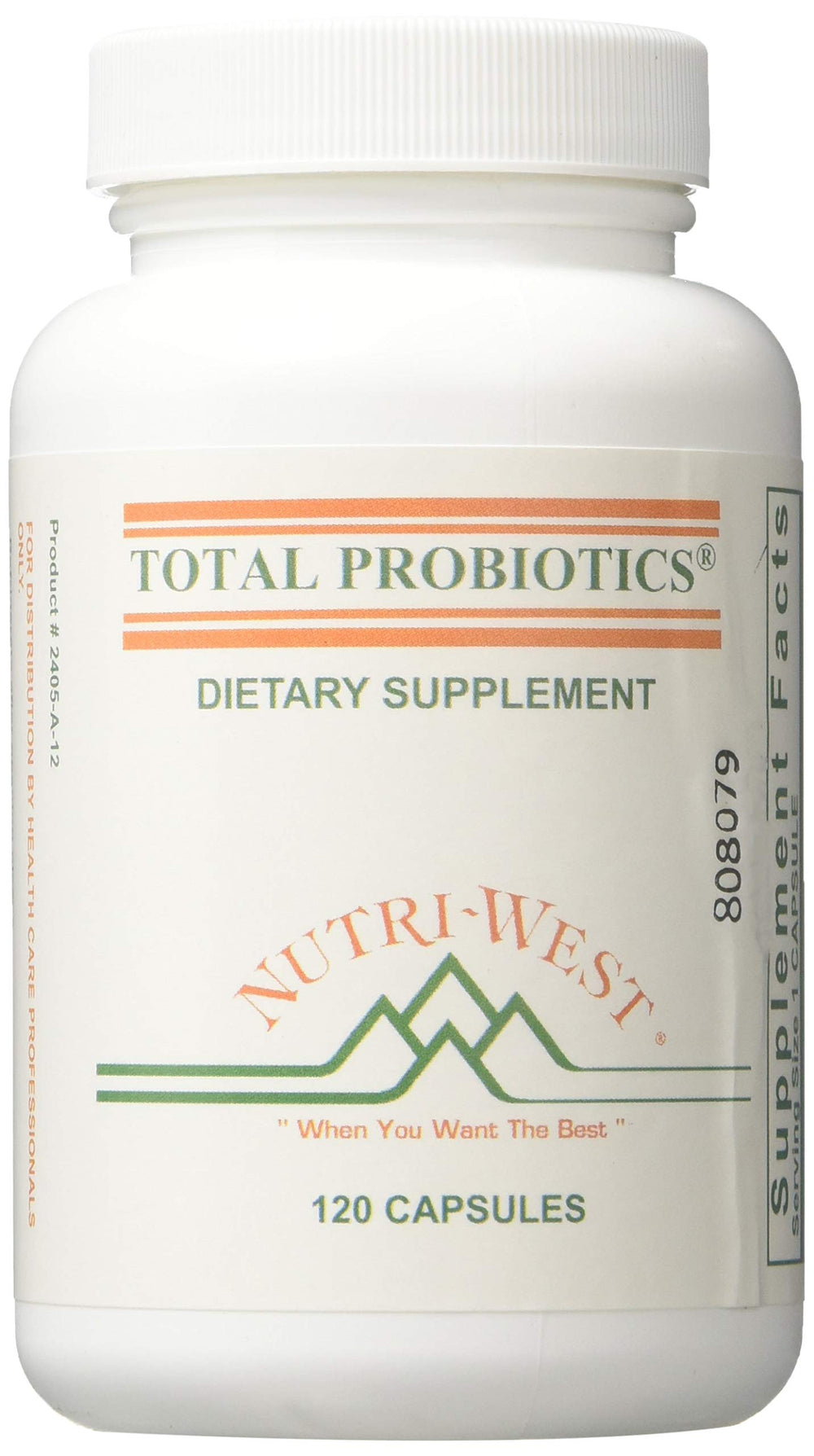Nutri-West Total PROBIOTICS 120 bottle front view for daily digestive balance