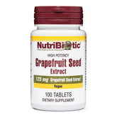 NutriBiotic Grapefruit Seed Extract tablets bottle with bioflavonoids for daily immune support.