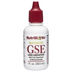NutriBiotic Max GSE bottle front view for premium grapefruit seed extract in daily use