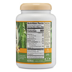 NutriBiotic pea protein vanilla scoop; blends easily into smoothies.