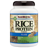NutriBiotic plain rice protein bag, showcasing vegan protein for smoothies.
