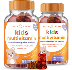 NutraChamps Kids Gummies bottle front for daily nutrition and flavor