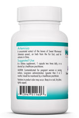 Nutricology Artemisia packaging label highlights hypoallergenic quality