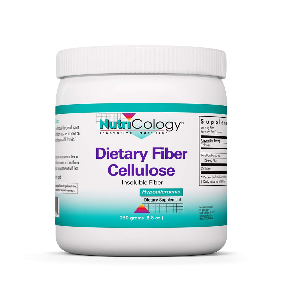 Nutricology Dietary Fiber Powder bottle for daily digestion support.