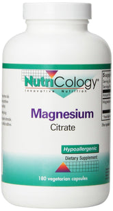 Nutricology magnesium citrate bottle close-up showing well-absorbed magnesium