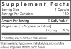 Nutricology magnesium citrate capsules view highlighting vegetarian formula