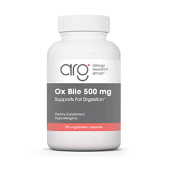 Nutricology Ox Bile 500mg bottle with label for fat digestion support.