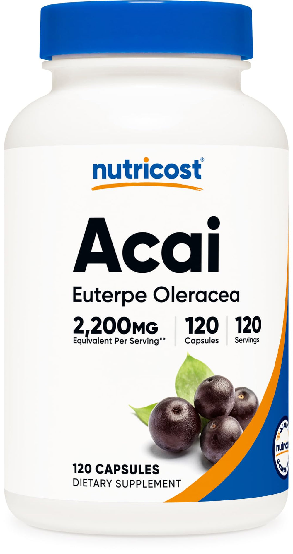 Nutricost Acai Extract bottle front for daily use