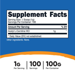 Nutricost Acetyl L-Carnitine HCI scoop included for easy measurement