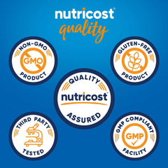 Nutricost agmatine sulfate powder label highlights non-GMO and gluten-free quality.