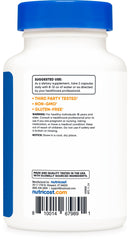 Nutricost AKG label close-up emphasizing GMP and third-party testing