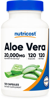 Nutricost Aloe Vera 200:1 extract bottle showing high potency