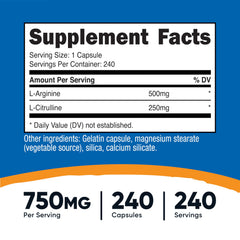 Nutricost capsules close-up showing 750mg per capsule potency.