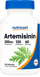 Nutricost Artemisinin 200mg bottle with label for daily use.