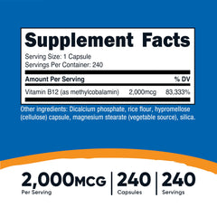 Nutricost B12 bottle front label view, ready for a daily wellness routine.