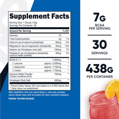 Nutricost BCAA + Hydration Raspberry Lemonade glass shows refreshing flavor for training sessions.