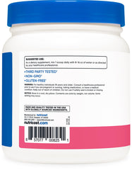 Nutricost BCAA Powder Raspberry Lemonade glass for refreshing hydration.