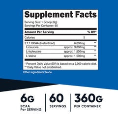 Nutricost BCAA powder unflavored scoop highlights neutral mixing option.