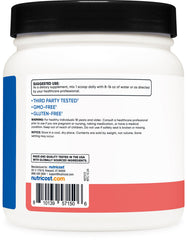 Nutricost BCAA Powder Watermelon ingredient label highlights non-GMO and gluten-free