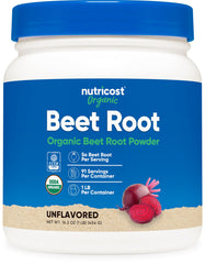 Nutricost Organic Beet Root Powder bottle for daily wellness