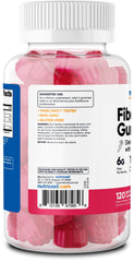 Nutricost Berry flavored vegan fiber gummies visual with bottle.