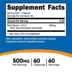 Close-up of Nutricost Beta Glucan vegetarian capsules