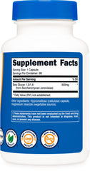 Nutrition facts panel close-up on Nutricost Beta Glucan label