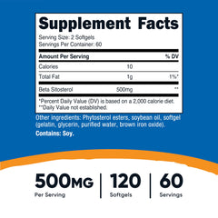 Close-up of Nutricost Beta Sitosterol softgel capsules.