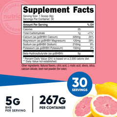 Nutricost BHB Salts Drink Mix serving scoop highlights precise 5g portions for consistency